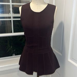 A.L.C. Bastian Piped Peplum Tank Blouse Size S